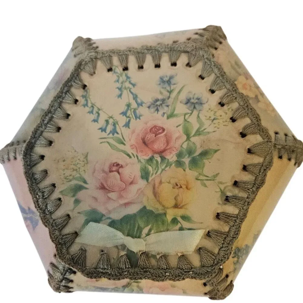 Vintage hexagonal trinket card basket.